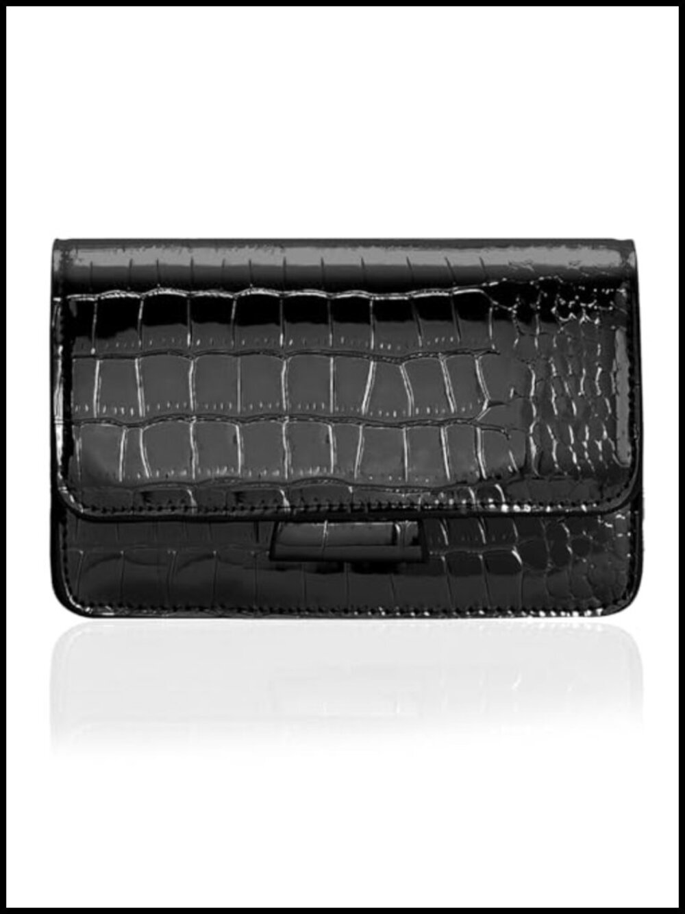 Y2K Metallic Croc Crossbody Bag with Chain Strap, Faux Leather Handbag